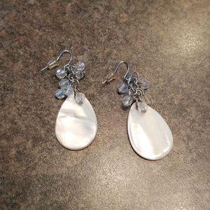 Shell and jewel earrings